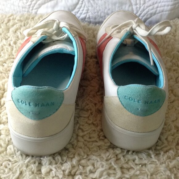 Cole Haan Grand Crosscourt Sneakers, Leather and Suede, Pink, Teal, "8", Stylish - Picture 3 of 4
